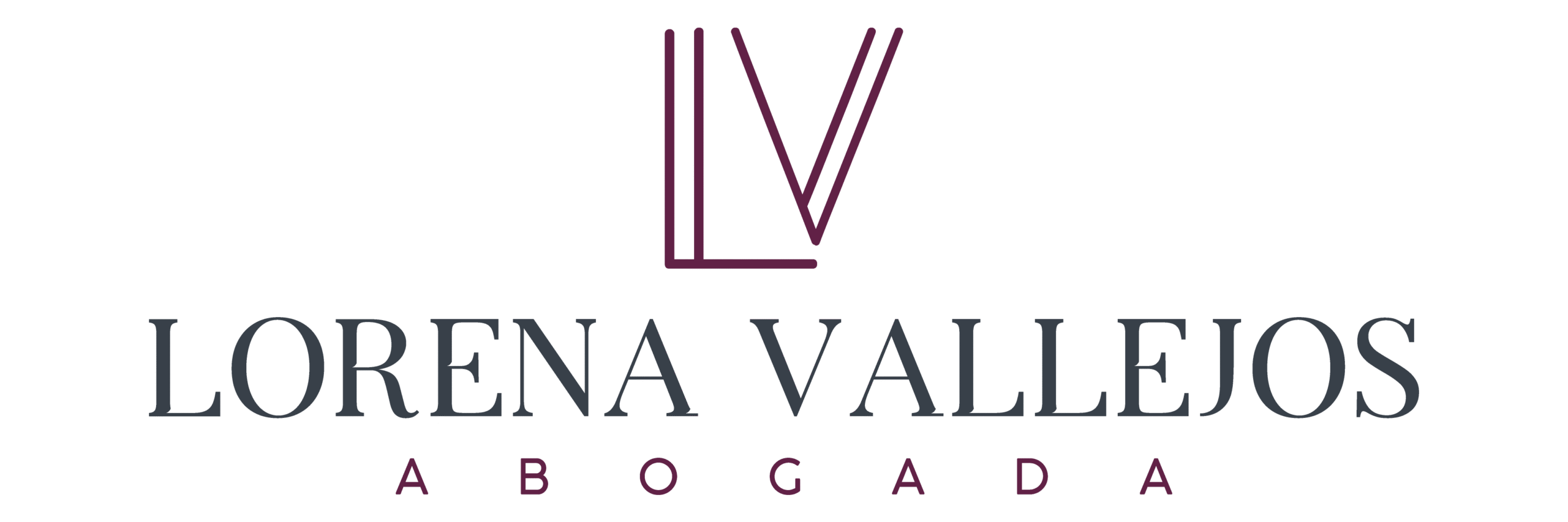 Logotipo de la abogada Lorena Vallejos